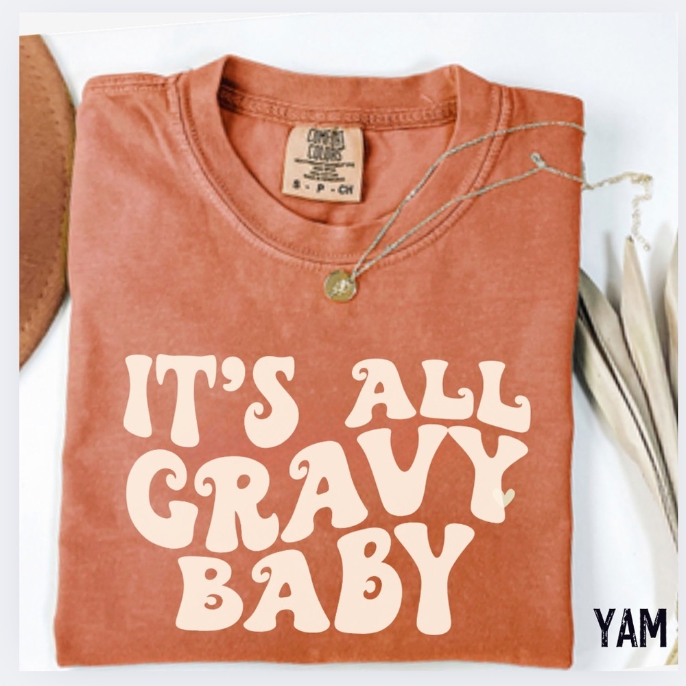NEW Comfort Colors All Gravy Baby Thanksgiving Graphic Tee  S-3X